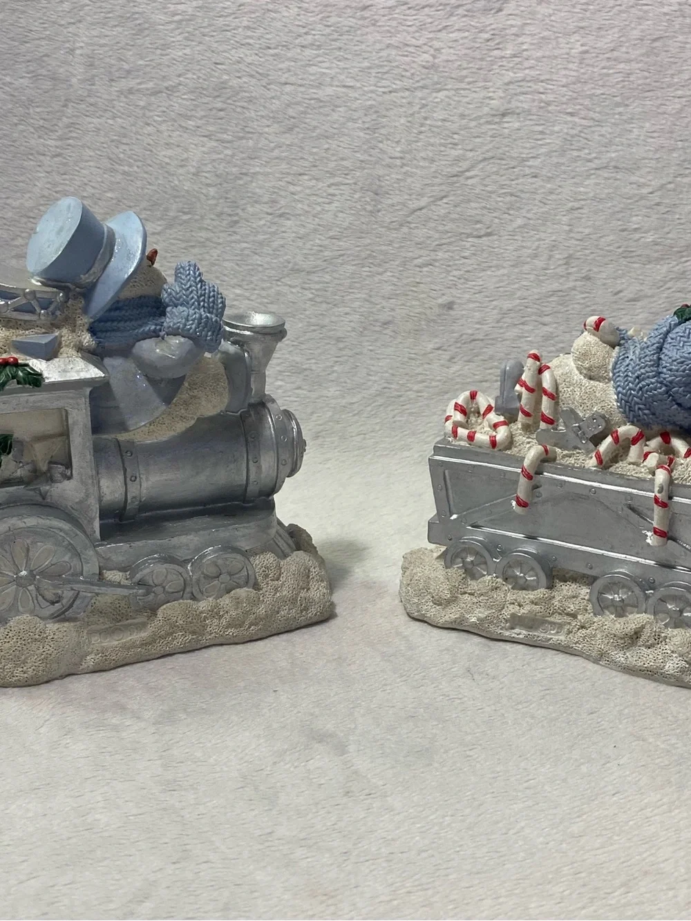 Vintage Encore Snow Buddies Set Of 2 Snowville Express Snowman Train Figurines